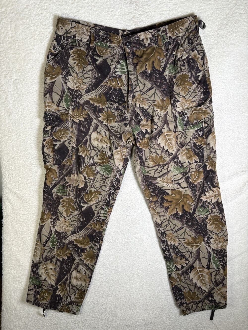 Master Sportsman Hunting Pants Mens 38x30 Camo Buckle Waist Cargo Pockets